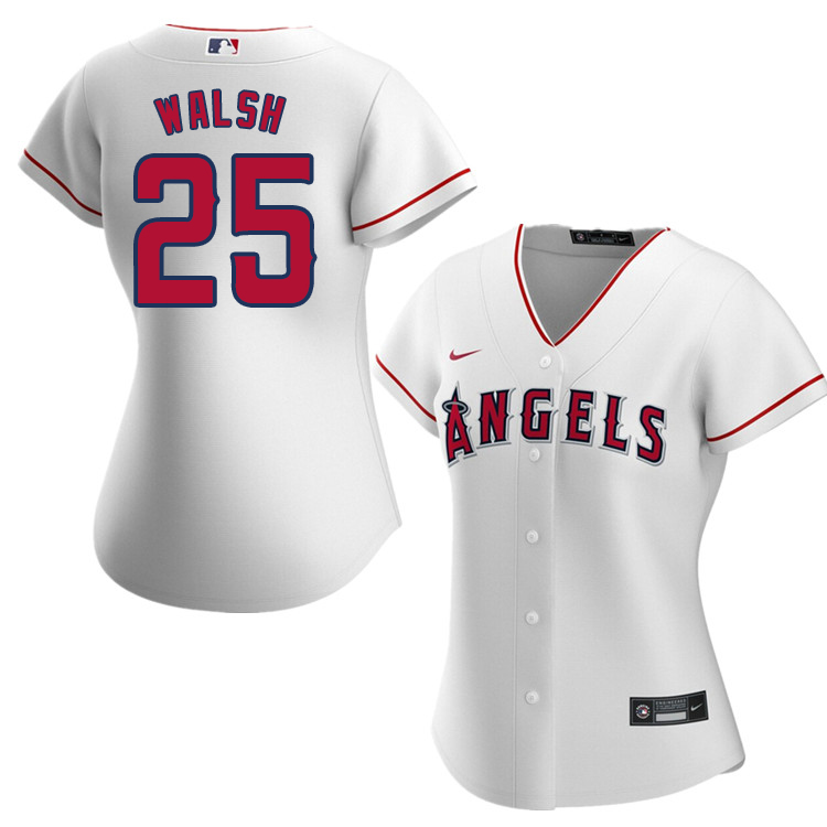 Nike Women #25 Jared Walsh Los Angeles Angels Baseball Jerseys Sale-White
